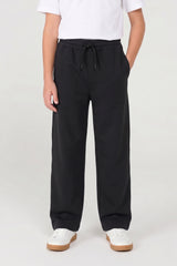 Boys Wide-Leg Baggy Knitwear | Relaxed Fit Everyday Trousers - Black