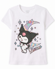 Official Girls Kuromi Celestial Dreams Graphic Tee White