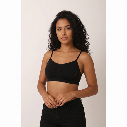 Pack of 2 Free Size Non-Padded Scilla Sports Bra - Black
