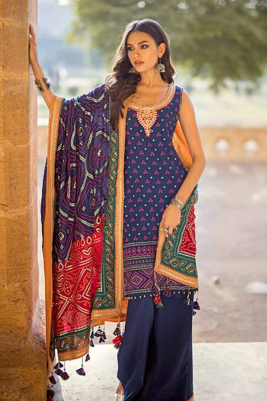 03 pcs Printed Lawn Suit Chunri Collection by Ideas CL-42034