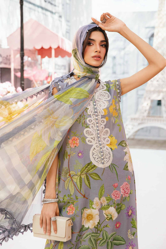 Maria B - 3 Piece Unstitched Embroidered Lawn Suit | MPT-2604-A