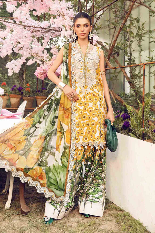 Maria B - 3 Piece Unstitched Embroidered Lawn Suit | MPT-2606-A