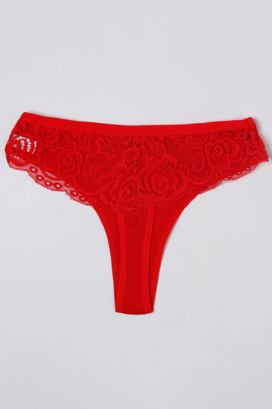 Hot Red Super Soft Cotton Stretch Printed Bikini Thongs Briefs