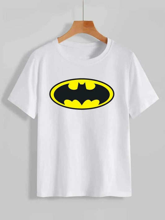 Kids' Batman "Classic Oval" White Graphic Tee