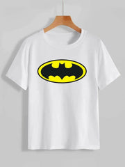Kids' Batman "Classic Oval" White Graphic Tee