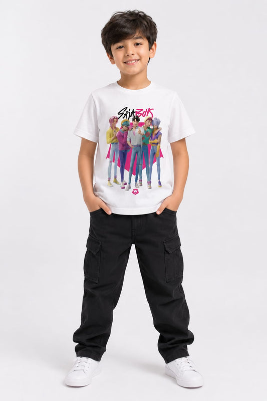 Saja Boys K-Pop Graphic Kids T-Shirt - White
