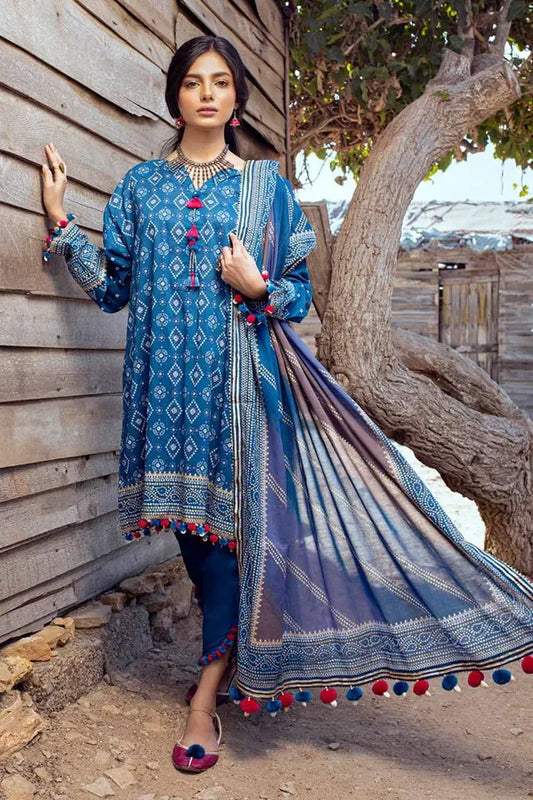 03 pcs Printed Lawn Suit Chunri Collection by Ideas CL-42003A