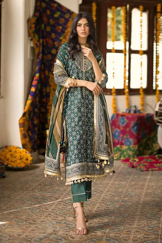 03 pcs Printed Lawn Suit Chunri Collection by Ideas CL-42003B