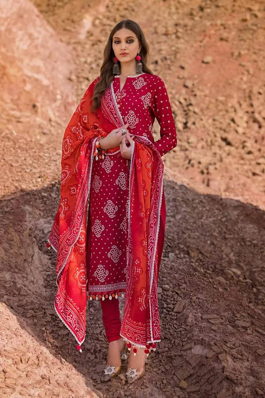 03 pcs Printed Lawn Suit Chunri Collection by Ideas CL-42006