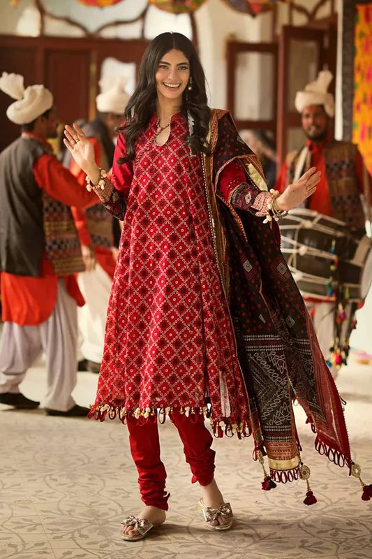 03 pcs Printed Lawn Suit Chunri Collection by Ideas CL-42032B