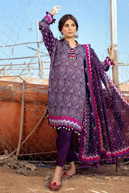 03 pcs Printed Lawn Suit Chunri Collection by Ideas CL-42033A
