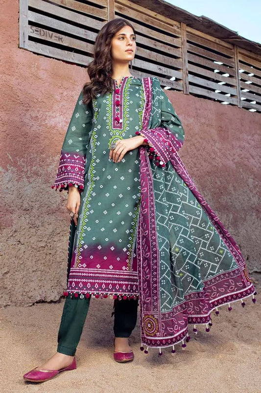 03 pcs Printed Lawn Suit Chunri Collection by Ideas CL-42034A