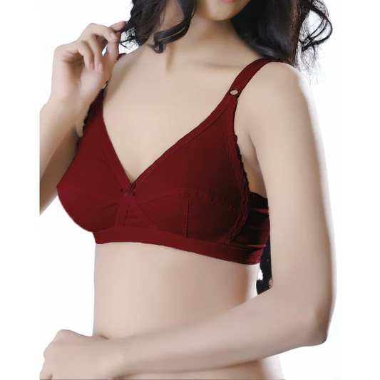 Pink Lotus - Cotton Non Padded Cross-Over Style Wirefree Bra