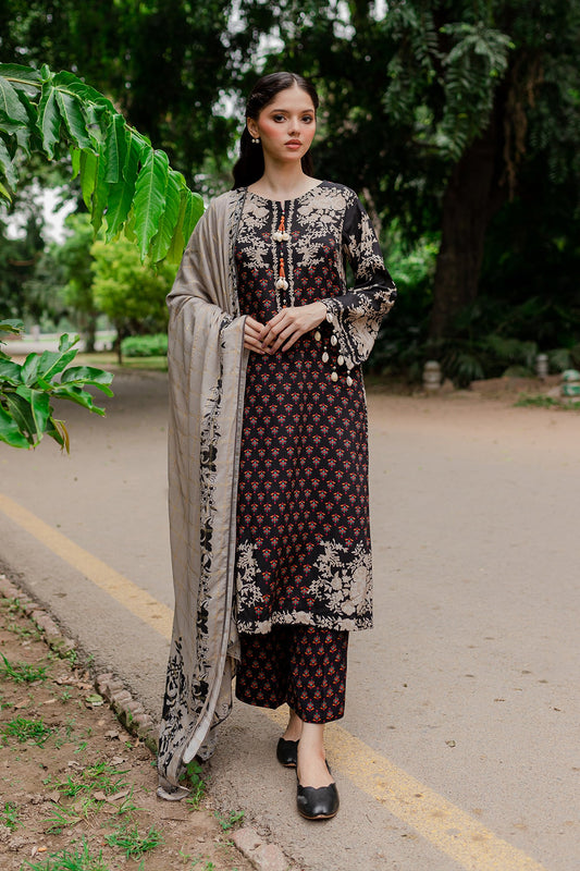 3-Pc Charizma Unstitched Printed Slub Leather Suit CPW-02