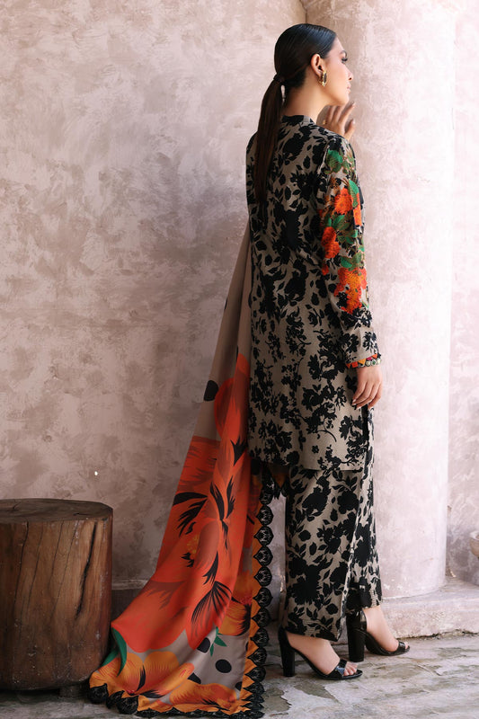 3-Pc Unstitched Printed Staple Suit With Embroidered Wool Shawl Dupatta CPMW3-02