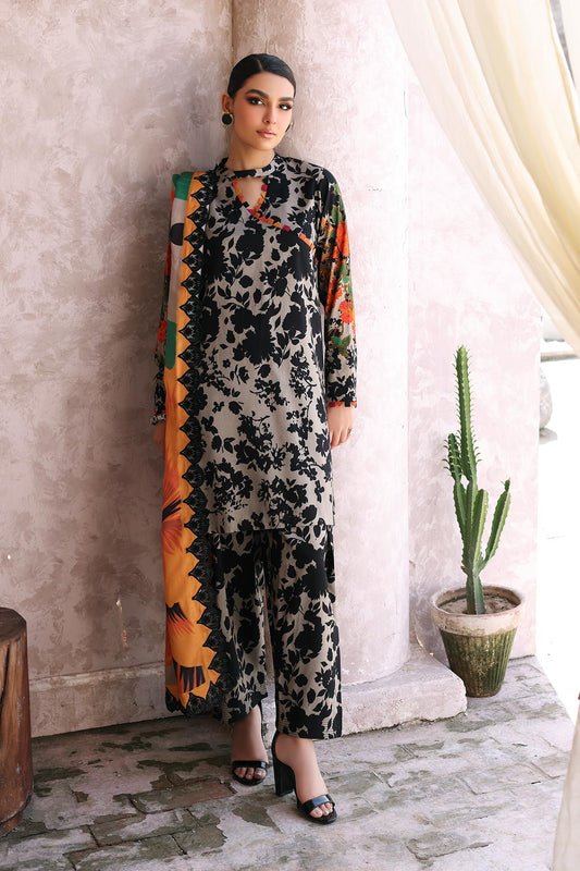 3-Pc Charizma Unstitched Printed Slub Leather Suit CPW-07