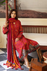 3-Pc Charizma Unstitched Printed Slub Leather Suit CPW-10