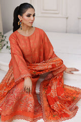 3-PC Embroidered Staple Jacquard with Zari Staple Shawl CMW-01