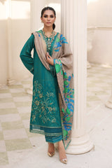 3-PC Embroidered Staple Jacquard with Zari Staple Shawl CMW-06