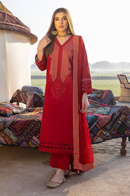 3-Pc Unstitched Embroidered Shirt with Chiffon Dupatta CCS-24-02