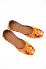 Bloom Yellow Embroidered Khussa (Cushioned)