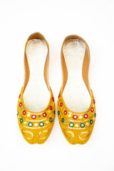 Gold yellow Embroidered Khussa